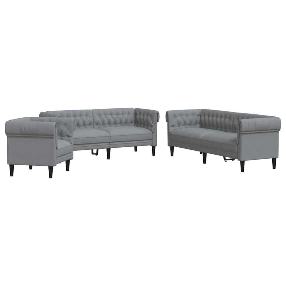 vidaXL Living Room Sofa 3 pcs Light Gray 201.5 x 74.5 x 74.5 cm Fabric