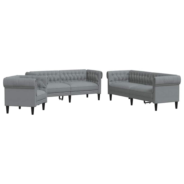 vidaXL Living Room Sofa 3 pcs Light Gray 201.5 x 74.5 x 74.5 cm Fabric