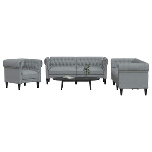 vidaXL Living Room Sofa 3 pcs Light Gray 201.5 x 74.5 x 74.5 cm Fabric
