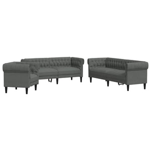 vidaXL Living Room Sofa 3 pcs Dark Grey 201.5 x 74.5 x 74.5 cm Fabric