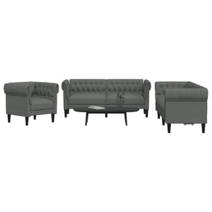 vidaXL Living Room Sofa 3 pcs Dark Grey 201.5 x 74.5 x 74.5 cm Fabric