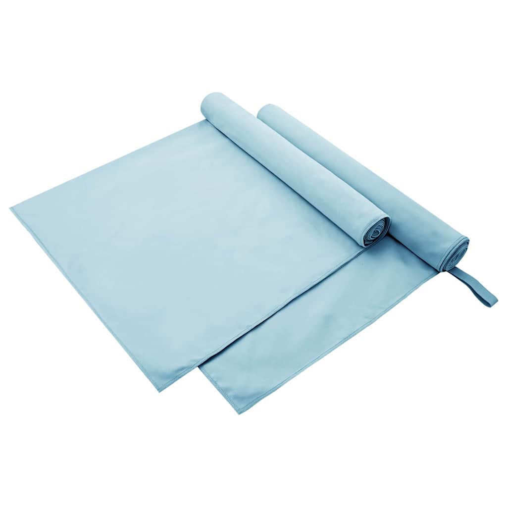 vidaXL Sports Towels 2 pcs Blue 180 x 90 cm Polyester and Polyamide