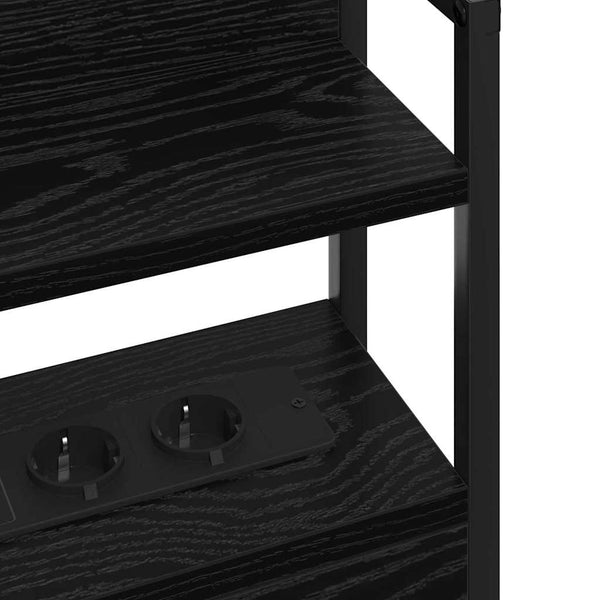 vidaXL Storage Headboard Black Oak Look Engineered Wood