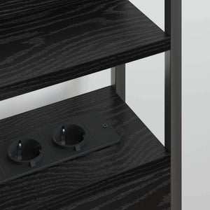 vidaXL Storage Headboard Black Oak Look Engineered Wood