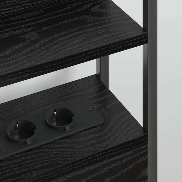 vidaXL Storage Headboard Black Oak Look Engineered Wood