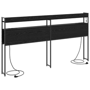 vidaXL Storage Headboard Black Oak Look Engineered Wood