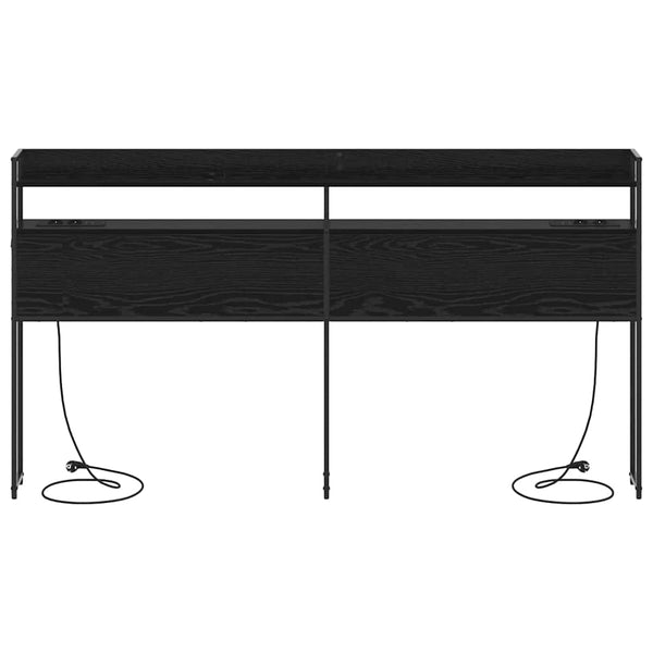 vidaXL Storage Headboard Black Oak Look Engineered Wood