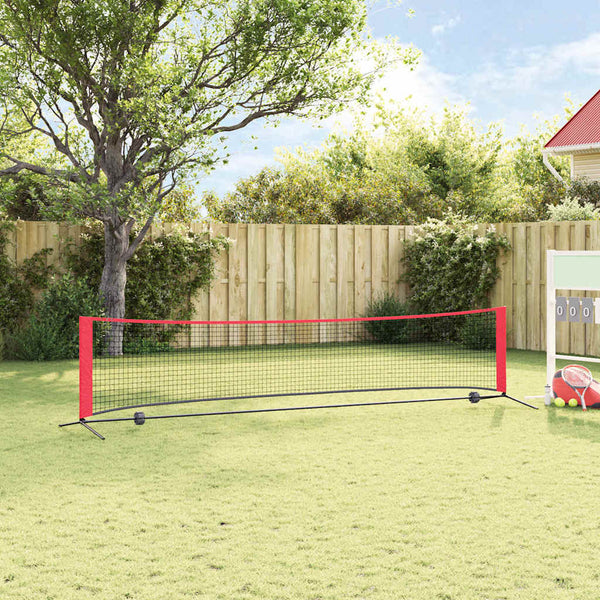 vidaXL Tennis Net Black and Red 396 x 92 x 87 cm Polyester