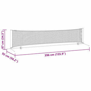 vidaXL Tennis Net Black and Red 396 x 92 x 87 cm Polyester