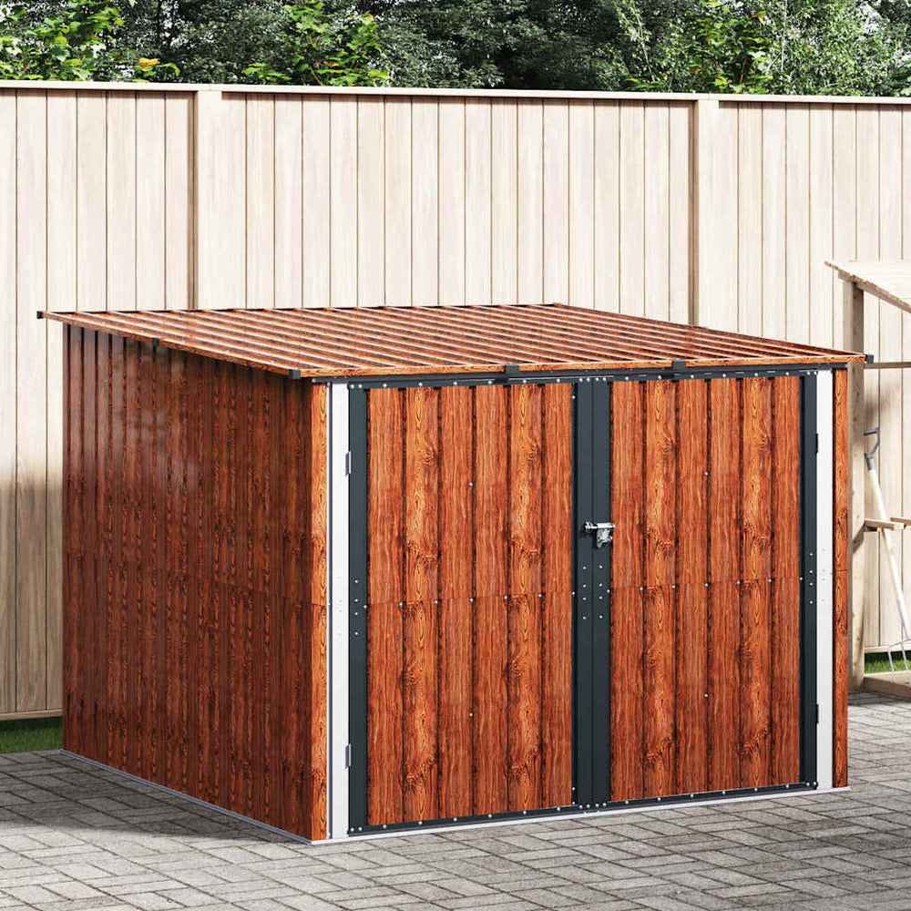 vidaXL Bicycle Shed 3 pcs Brown 216 x 207 x 158 cm Metal
