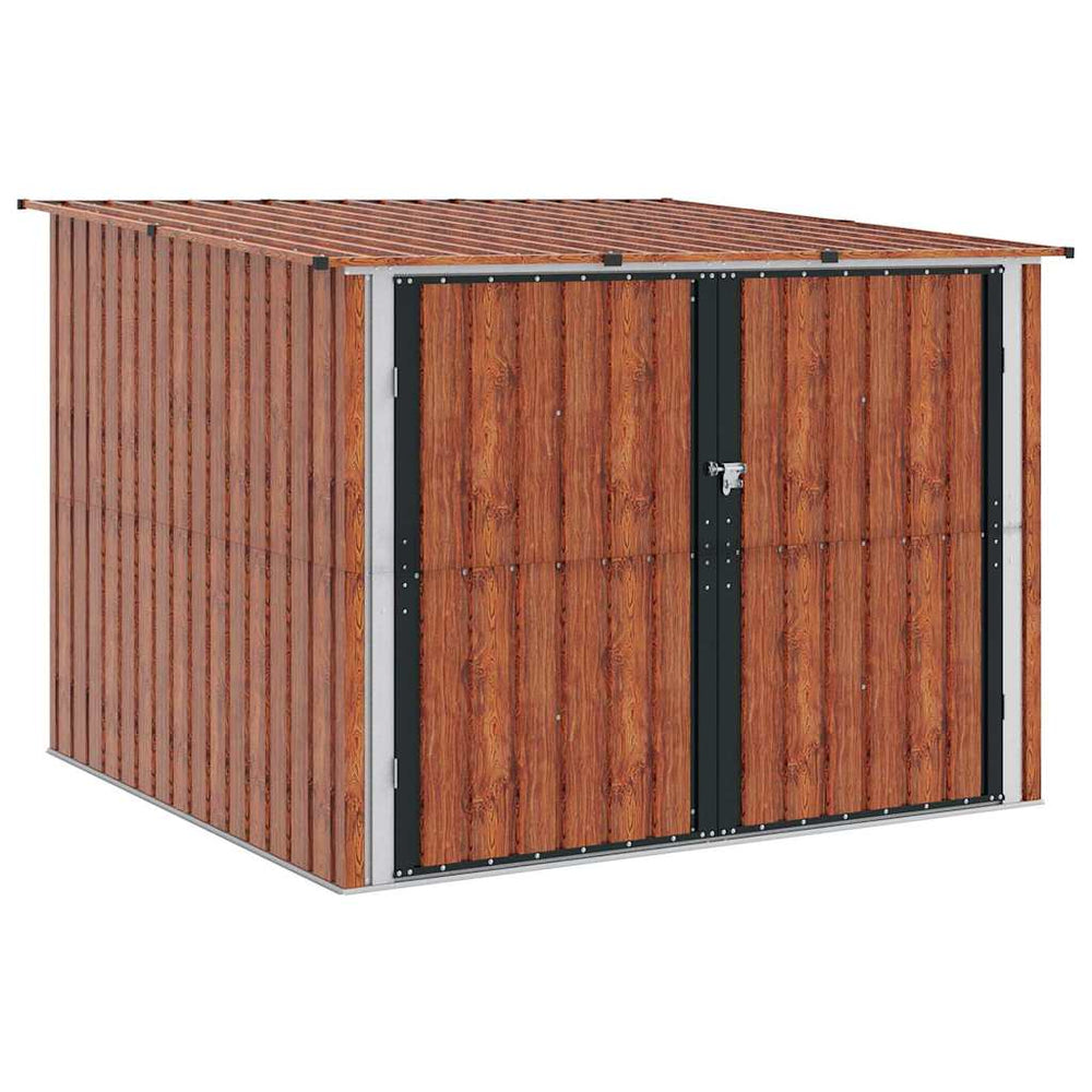 vidaXL Bicycle Shed 3 pcs Brown 216 x 207 x 158 cm Metal