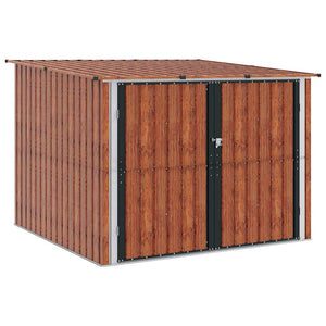 vidaXL Bicycle Shed 3 pcs Brown 216 x 207 x 158 cm Metal