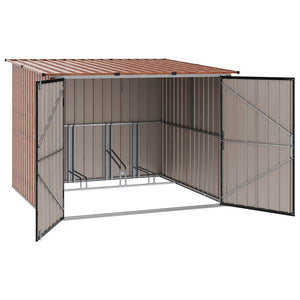vidaXL Bicycle Shed 3 pcs Brown 216 x 207 x 158 cm Metal