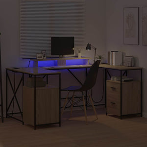 vidaXL Desk Sonoma Oak 182 x 101 x 87.5 cm Engineered Wood