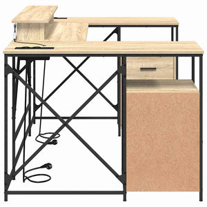 vidaXL Desk Sonoma Oak 182 x 101 x 87.5 cm Engineered Wood