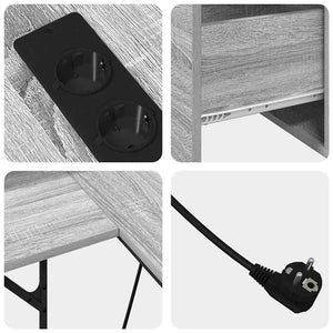 vidaXL Desk Grey Sonoma 182 x 101 x 87.5 cm Engineered Wood