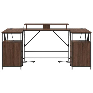 vidaXL Desk with Shelf Brown Oak Look 182 x 101 x 87.5 cm