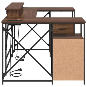 vidaXL Desk with Shelf Brown Oak Look 182 x 101 x 87.5 cm