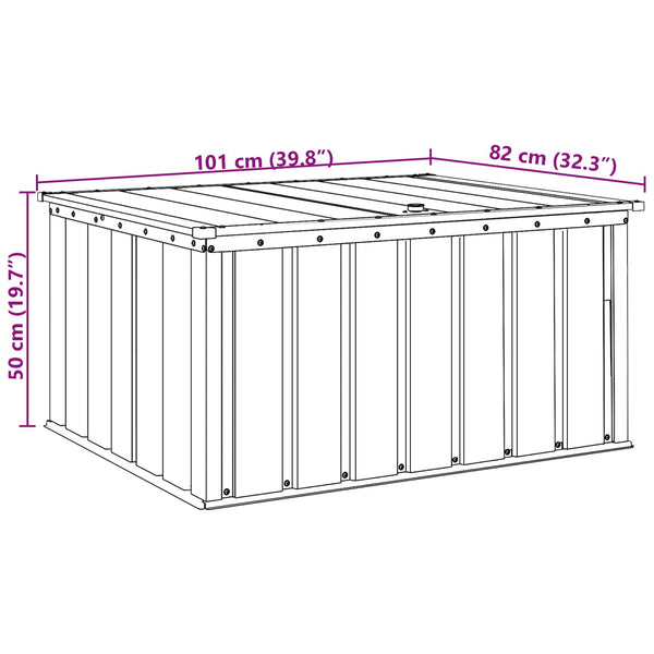 vidaXL Garden Storage Box Black 101 x 82 x 50 cm Steel