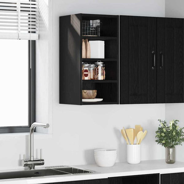 vidaXL Wall Cabinet with Shelf Black Oak Look 30 x 29.5 x 60 cm