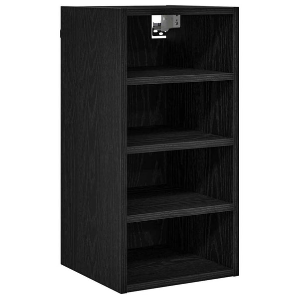 vidaXL Wall Cabinet with Shelf Black Oak Look 30 x 29.5 x 60 cm