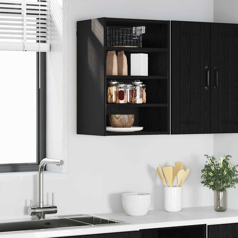 vidaXL Wall Cabinet with Shelf Black Oak Look 40 x 29.5 x 60 cm