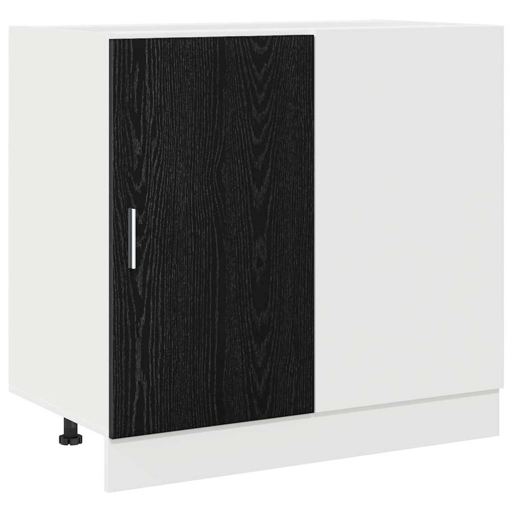 vidaXL Kitchen Corner Base Cabinet Black Oak Look 86 x 46 x 81.5 cm