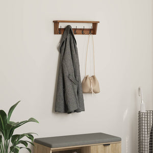 vidaXL Clothes Hanger Brown 50 x 10 x 14 cm Solid Mahogany Wood