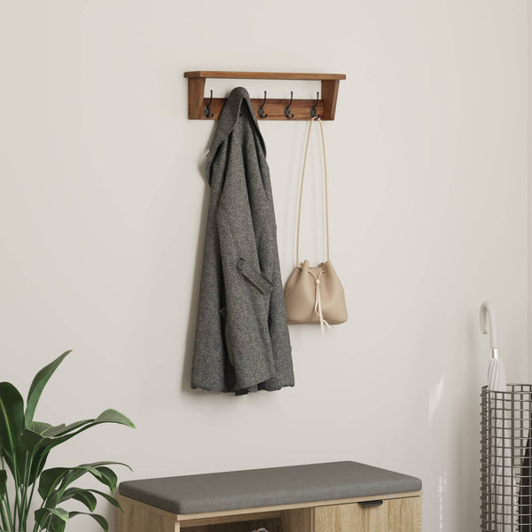 vidaXL Clothes Hanger Brown 50 x 10 x 14 cm Solid Mahogany Wood