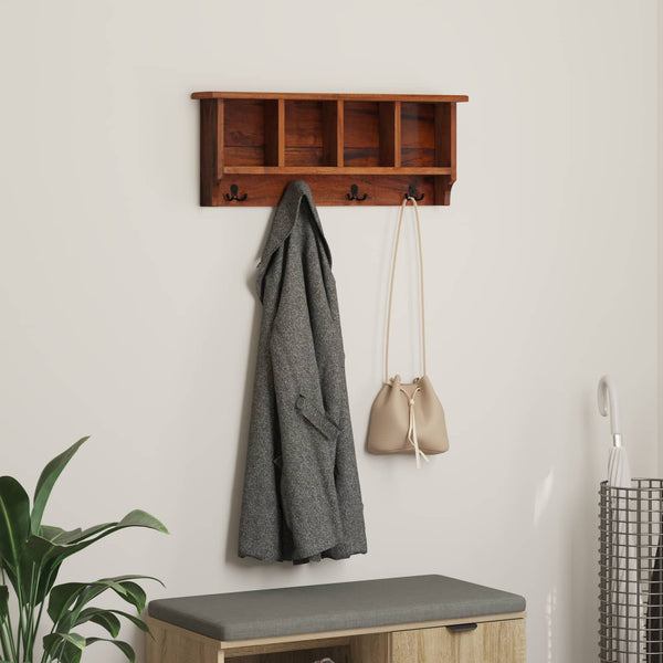 vidaXL Clothes Hanger Brown 70 x 11 x 27 cm Solid Mahogany Wood