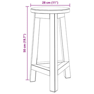 vidaXL Stool Natural 28 x 28 x 50 cm Mahogany Wood