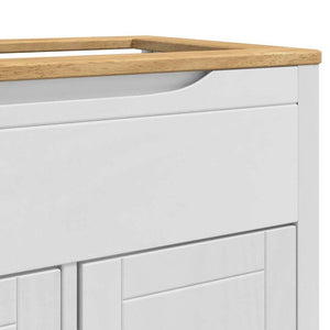 vidaXL Bathroom Furniture Set with Door FLORO 2 pcs White Solid Pine Wood