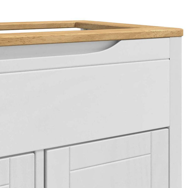 vidaXL Bathroom Furniture Set with Door FLORO 2 pcs White Solid Pine Wood