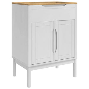vidaXL Bathroom Furniture Set with Door FLORO 2 pcs White Solid Pine Wood