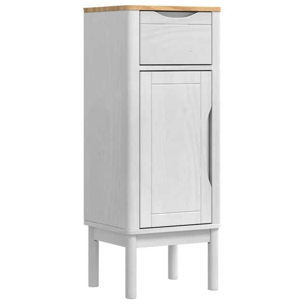 vidaXL Bathroom Furniture Set with Door FLORO 2 pcs White Solid Pine Wood