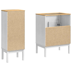 vidaXL Bathroom Furniture Set with Door FLORO 2 pcs White Solid Pine Wood