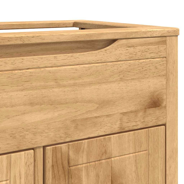 vidaXL Bathroom Furniture Set FLORO 4 pcs Waxed Brown Solid Pine Wood