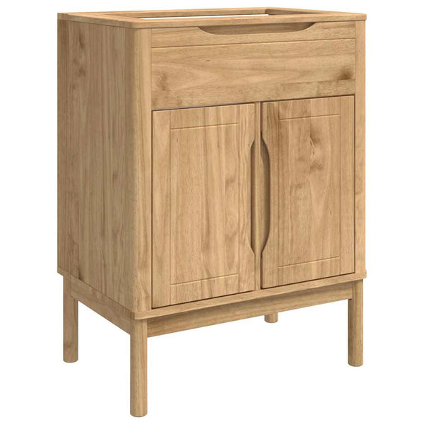 vidaXL Bathroom Furniture Set FLORO 4 pcs Waxed Brown Solid Pine Wood