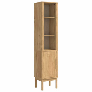 vidaXL Bathroom Furniture Set FLORO 4 pcs Waxed Brown Solid Pine Wood