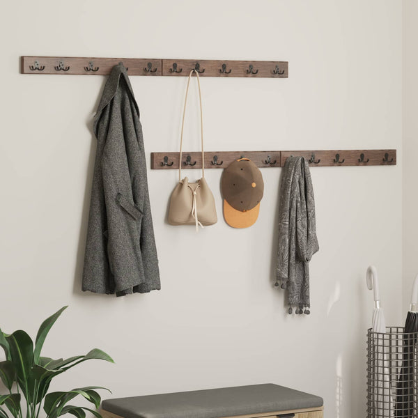 vidaXL Coat Hanger Brown 60 x 7 x 8 cm Solid Reclaimed Wood