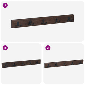 vidaXL Coat Hanger Brown 60 x 7 x 8 cm Solid Reclaimed Wood