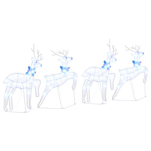 vidaXL LED Reindeer 4 pcs White Fabric