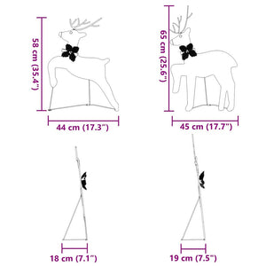 vidaXL LED Reindeer 4 pcs White Fabric