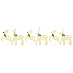 vidaXL LED Reindeer 6 pcs Gold Fabric