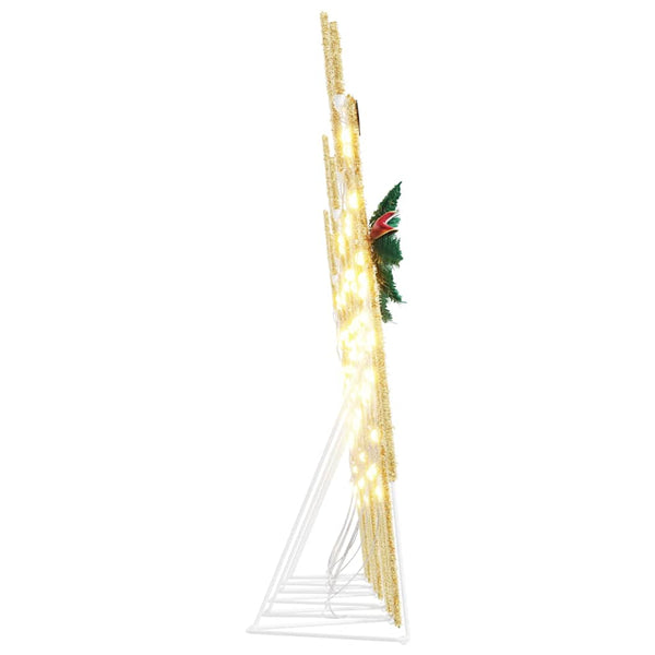 vidaXL LED Reindeer 6 pcs Gold Fabric