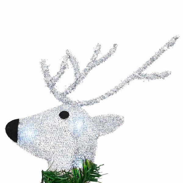 vidaXL LED Reindeer 6 pcs Silver Fabric