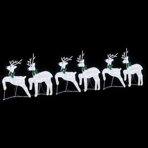 vidaXL LED Reindeer 6 pcs Silver Fabric