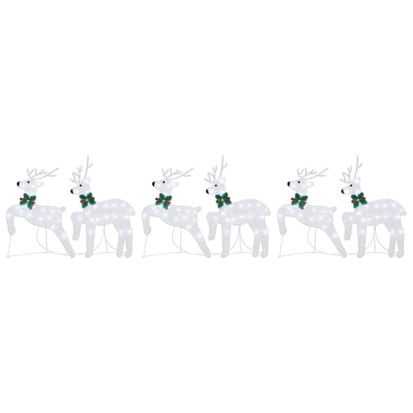 vidaXL LED Reindeer 6 pcs Silver Fabric