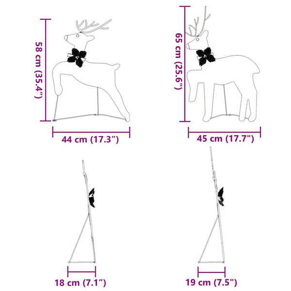 vidaXL LED Reindeer 6 pcs Silver Fabric
