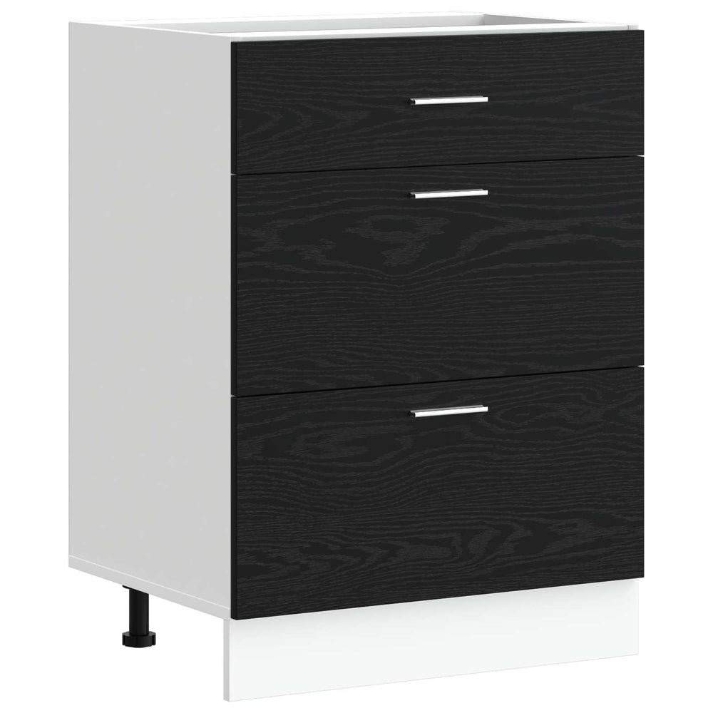 vidaXL Base Kitchen Cabinet Black Oak Look 60 x 46 x 81.5 cm